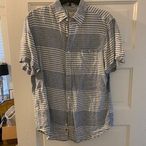 J Crew Irish Linen Short Sleeve Button Up - Size Medium